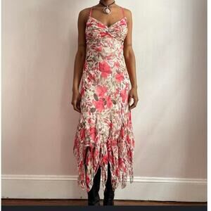 Vintage Y2K Woman’s Sangria Silk Lining Floral Fairy Dress Size 8